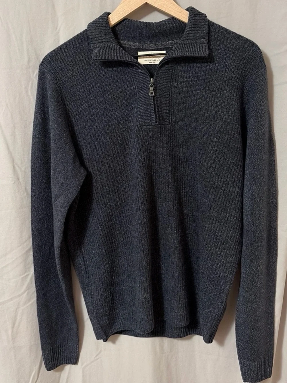 Men's Navy Half-Zip Knit Sweater